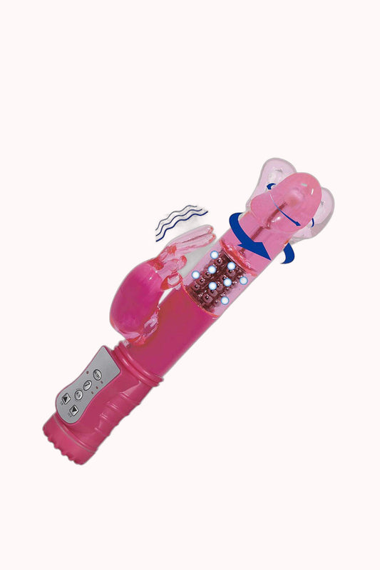 Vibrador Rotativo de Silicone com Estimulador 7 Modos – Doce Malícia