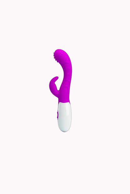 Vibrador Duplo em Silicone Cirúrgico – 7 Modos de Vibração e 3 Modos de Dedilhar – Doce Malícia