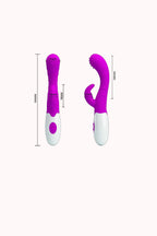 Vibrador Duplo em Silicone Cirúrgico – 7 Modos de Vibração e 3 Modos de Dedilhar – Doce Malícia