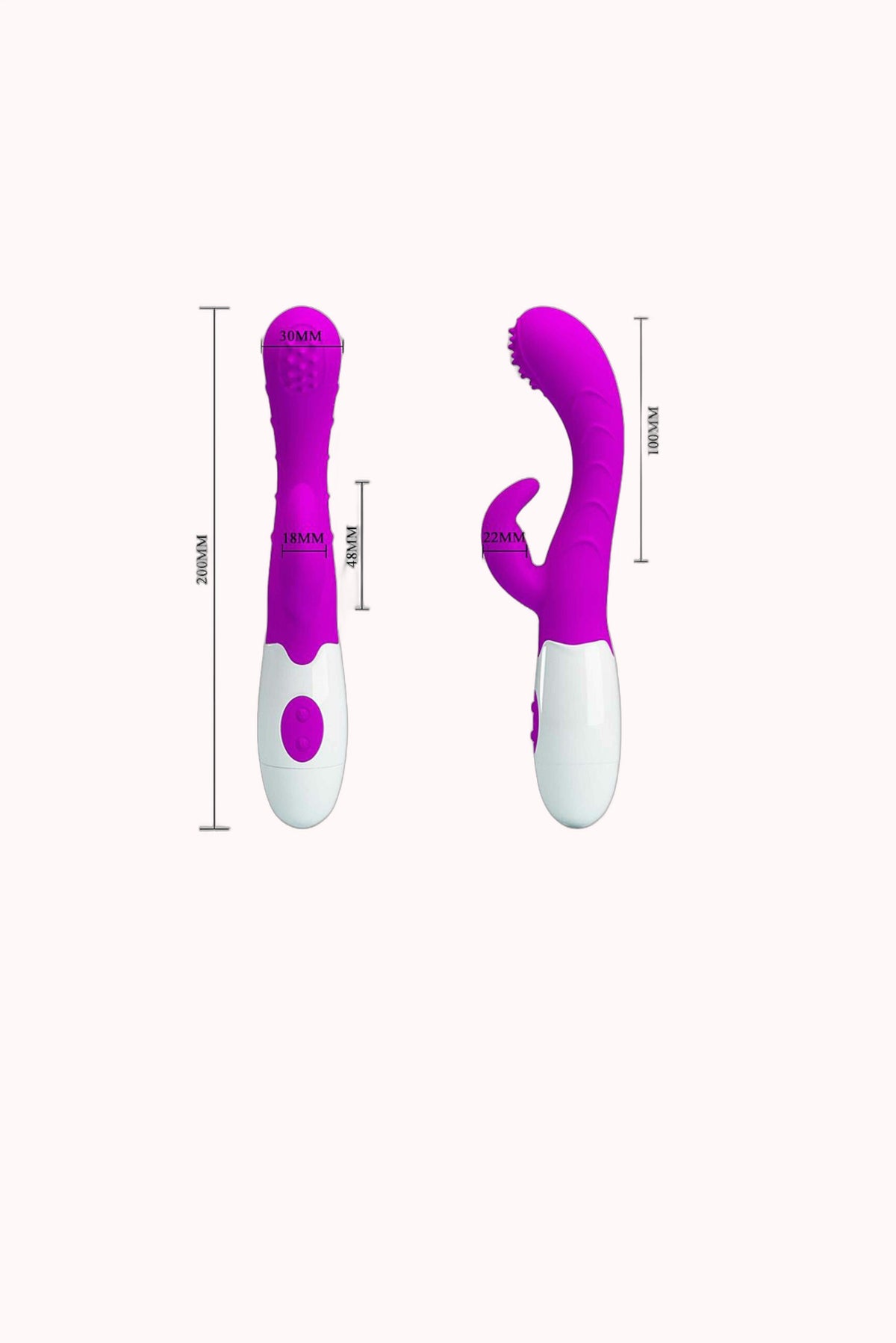 Vibrador Duplo em Silicone Cirúrgico – 7 Modos de Vibração e 3 Modos de Dedilhar – Doce Malícia