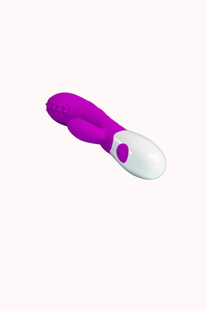 Vibrador Duplo em Silicone Cirúrgico – 7 Modos de Vibração e 3 Modos de Dedilhar – Doce Malícia