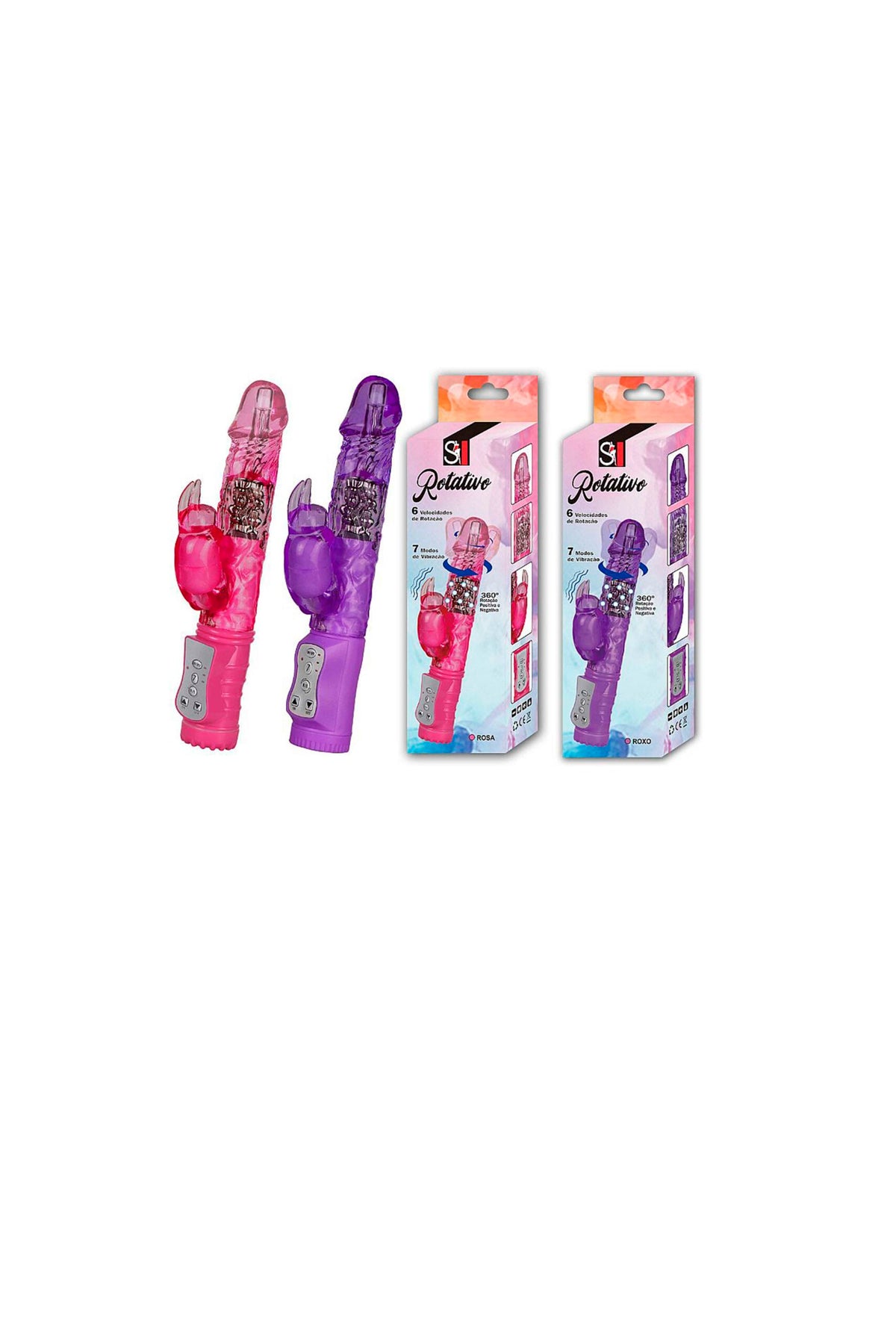 Vibrador Rotativo com Textura e em rosa – Doce Malícia