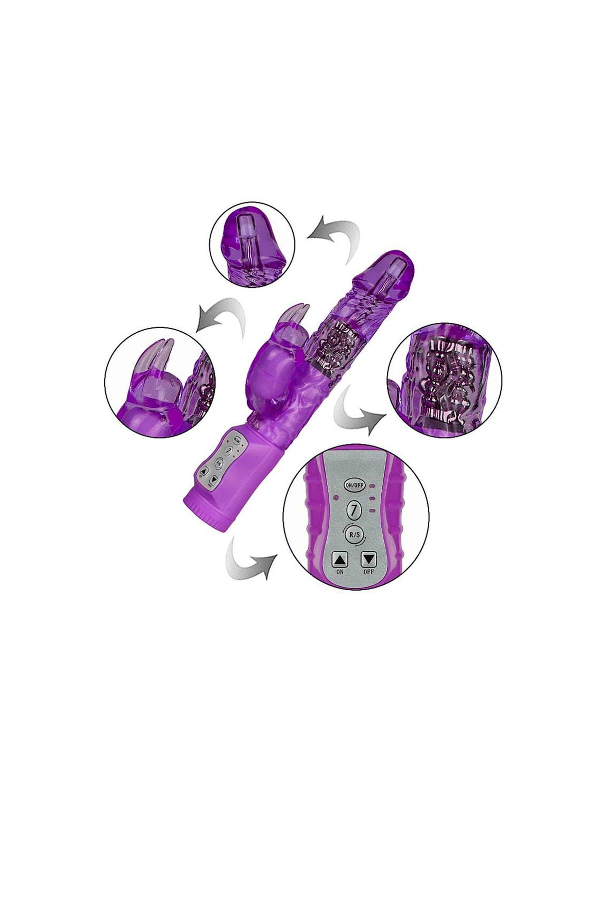 Vibrador Rotativo com Textura e em rosa – Doce Malícia