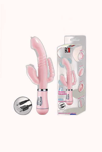 Vibrador de Ponto G e Clitóris em Jelly Recarregável – 3 em 1 – Doce Malícia
