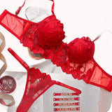Conjunto Personalizável em Tule Bordado – Wendy – Rubi – Tamanho M – Doce Malícia