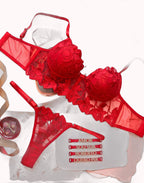 Conjunto Personalizável em Tule Bordado – Wendy – Rubi – Tamanho G – Doce Malícia